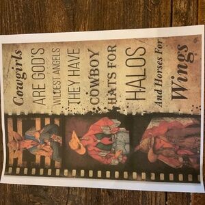 Fabric Panel 8 1/2” X 11” Cowgirls